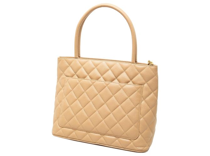 Borsa Tote Chanel Caviar Medallion Beige - vista 2