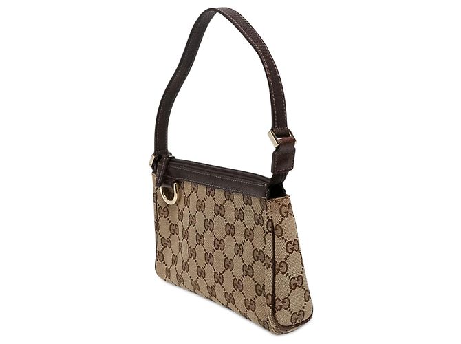 Borsa a pochette Gucci GG Canvas Abbey D Ring Beige - vista 2