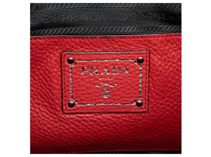 Rote Prada Vitello Daino Open Convertible Tote Satchel - Ansicht 5