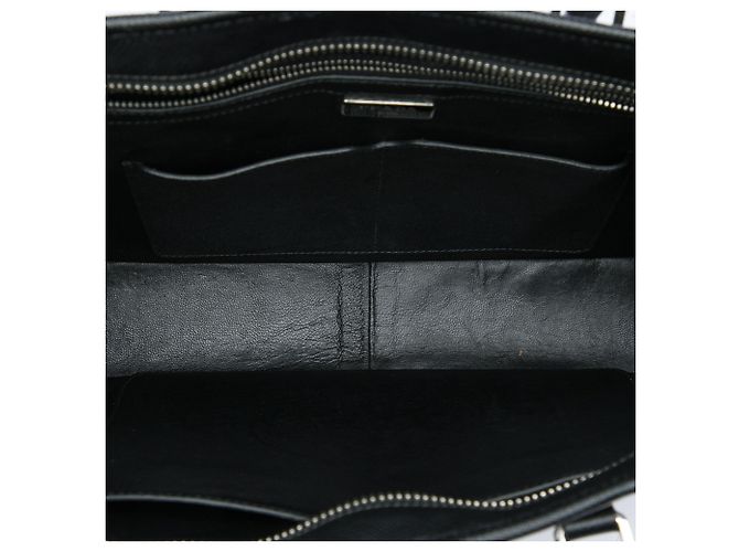 Sac business Prada Saffiano noir - vue 4