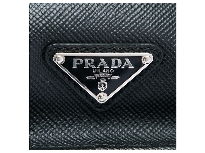 Sac business Prada Saffiano noir - vue 5