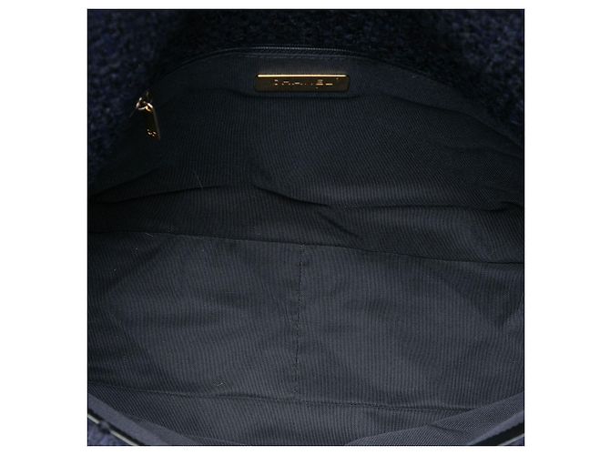 Borsa Chanel Maxi Tweed 19 Flap Satchel Blu - vista 4