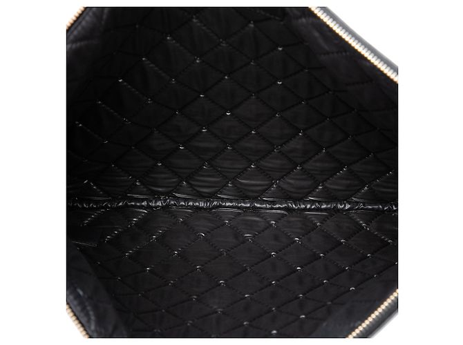 Clutch Chanel Large Quilted Caviar Boy O Case Nera - vista 4