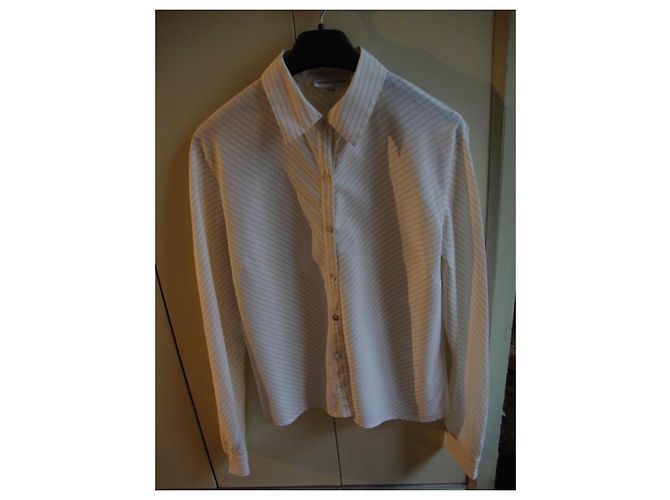 Gerard Darel Camisa de Algodão às Riscas Branco/Castanho - vista 2