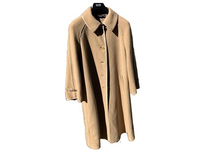 Louis Féraud Abrigo Largo de Lana Beige - vista 2