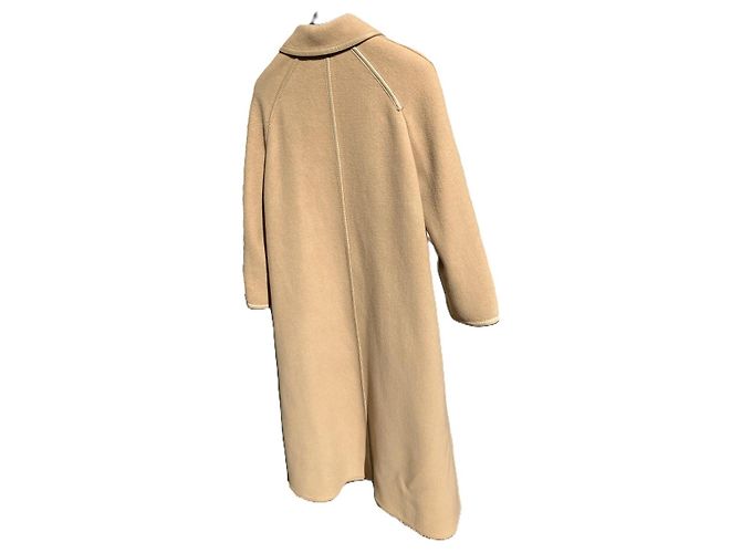 Louis Féraud Abrigo Largo de Lana Beige - vista 3
