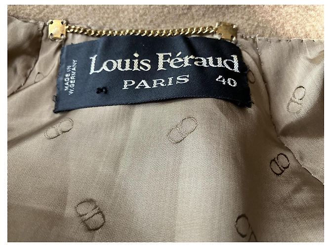 Louis Féraud Abrigo Largo de Lana Beige - vista 4