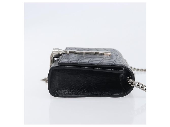Autre Marque Saint Laurent Classic Monogram Tassel Chain Crocodile Embossed Leather - vista 3