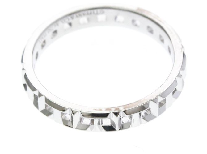 Autre Marque Bague Anneau Tiffany T True Narrowing en Or Blanc - vue 9