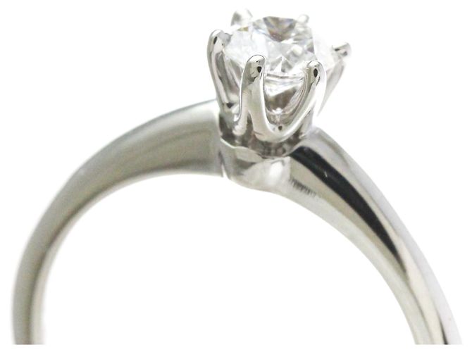 Autre Marque Tiffany Classic Solitaire Platin-Diamant-Bandring - Ansicht 10