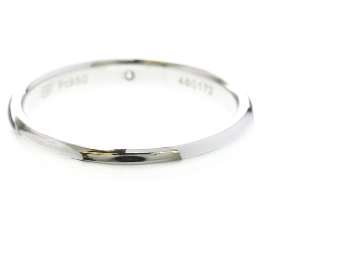 Harry Winston Platin-Ehering mit 1P Diamant - Ansicht 3