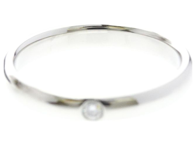 Harry Winston Platin-Ehering mit 1P Diamant - Ansicht 5