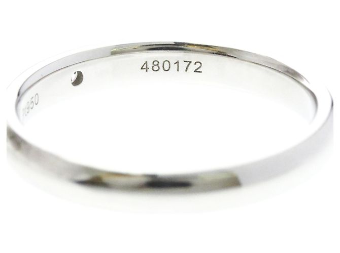 Harry Winston Platin-Ehering mit 1P Diamant - Ansicht 6