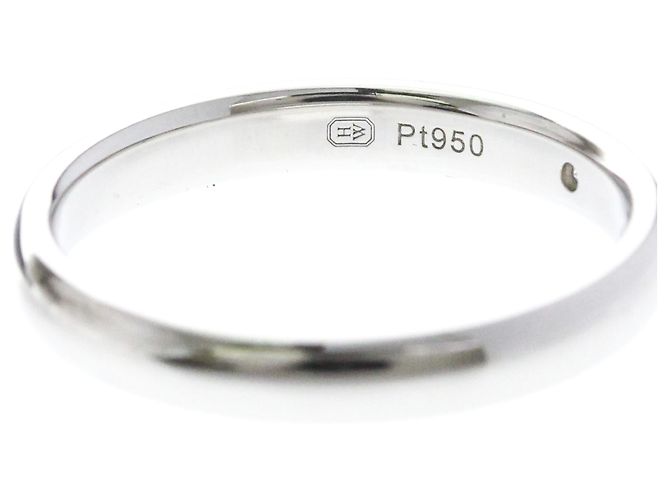 Harry Winston Platin-Ehering mit 1P Diamant - Ansicht 7