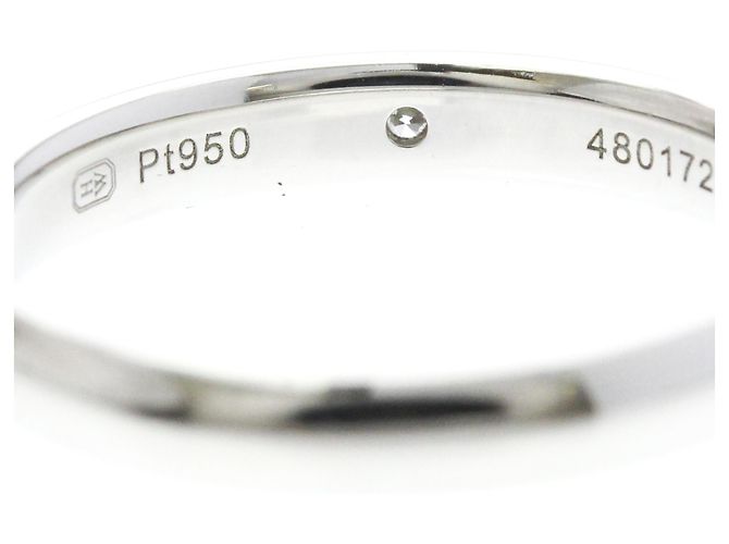Harry Winston Platin-Ehering mit 1P Diamant - Ansicht 8