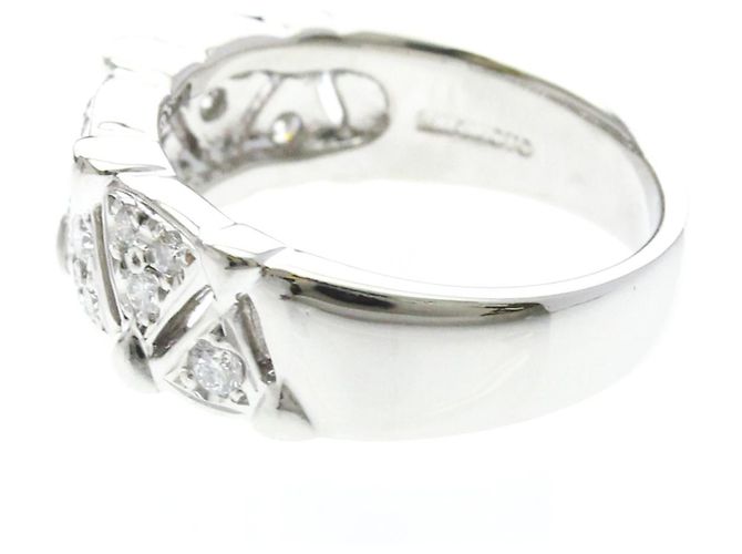 Anel Aliança Mikimoto em Platina e Diamantes - vista 2