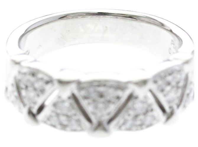 Anel Aliança Mikimoto em Platina e Diamantes - vista 5