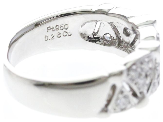 Anel Aliança Mikimoto em Platina e Diamantes - vista 8
