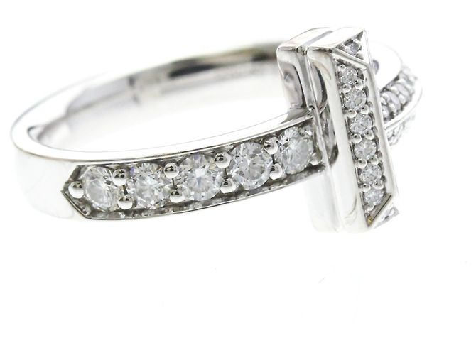 Autre Marque Anello Tiffany T One Diamanti in Oro Bianco - vista 9