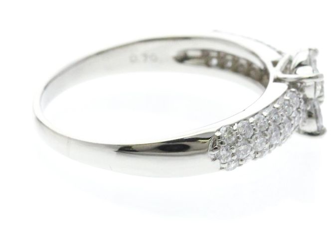Autre Marque Ponte Vecchio Ehering aus Platin 900 mit Diamanten - Ansicht 4