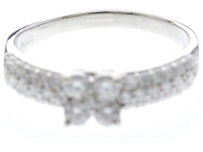 Autre Marque Ponte Vecchio Ehering aus Platin 900 mit Diamanten - Ansicht 5