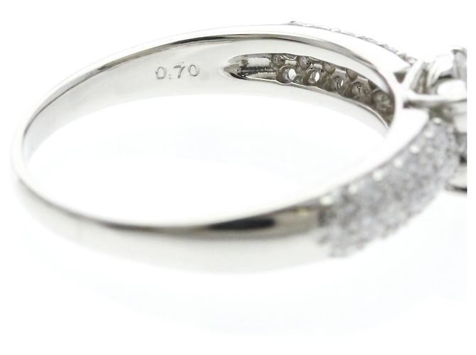 Autre Marque Ponte Vecchio Ehering aus Platin 900 mit Diamanten - Ansicht 8