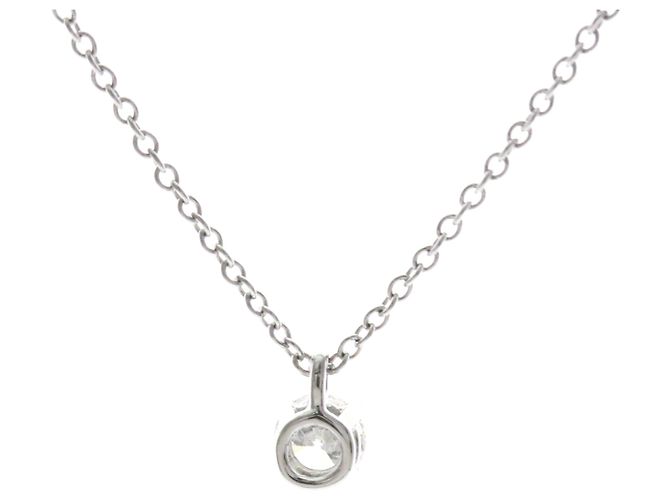 Autre Marque Tiffany Solitär-Diamantcollier aus Platin - Ansicht 2
