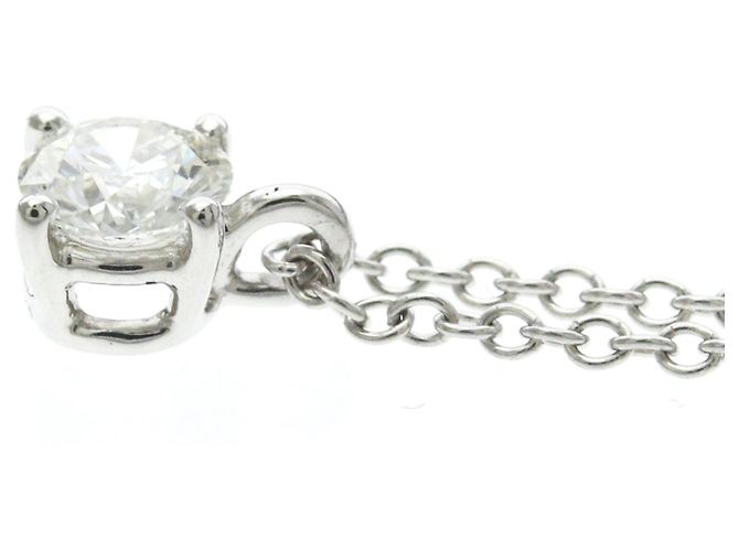 Autre Marque Tiffany Solitär-Diamantcollier aus Platin - Ansicht 3