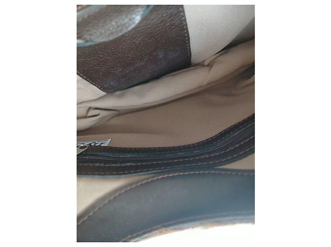 Autre Marque Clutch Hyde in pelle e pelliccia marrone - vista 5