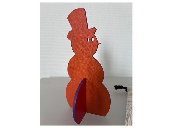 Hermès petit h Bonhomme de neige décoratif en cuir - vue 4