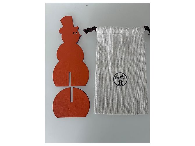 Hermès petit h Bonhomme de neige décoratif en cuir - vue 5