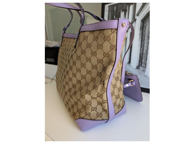 Borsa shopper Gucci GG Supreme Monogram e pochette - vista 7
