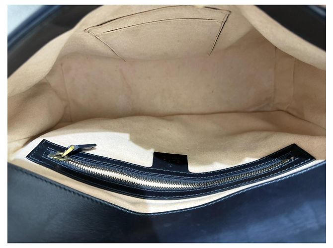 Gucci GG Marmont Borsa a Mano Top Handle in Pelle Nera - vista 9