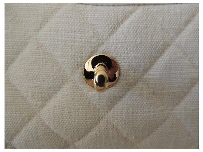 Chanel Piccola Camera Bag in Lino Écru - vista 5