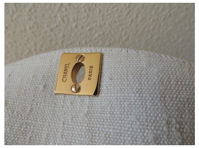 Chanel Piccola Camera Bag in Lino Écru - vista 6