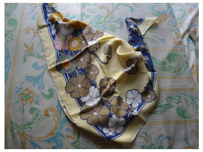 Autre Marque Maggy Rouff Seidenschal mit floralem Muster - Ansicht 4