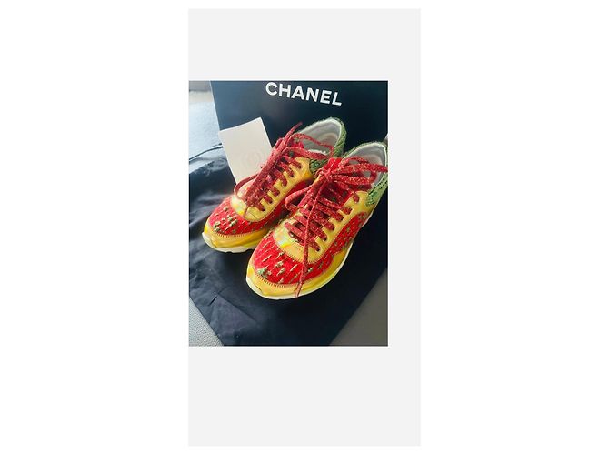Baskets Chanel en Tweed Multicolores - vue 3