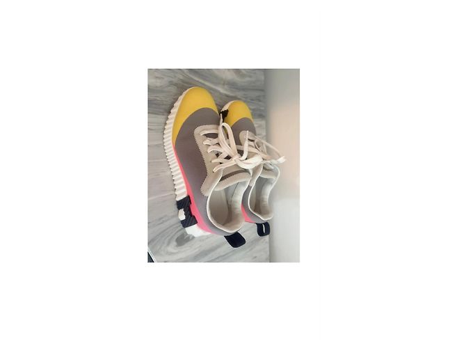 Sneakers basse multicolore Hermès in pelle - vista 3