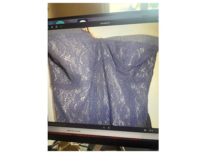 Abito bustier Sandro in pizzo blu navy - vista 5