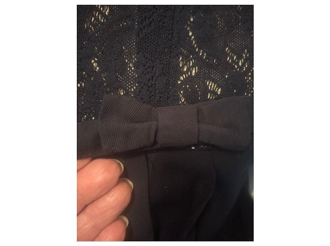 Abito bustier Sandro in pizzo blu navy - vista 8