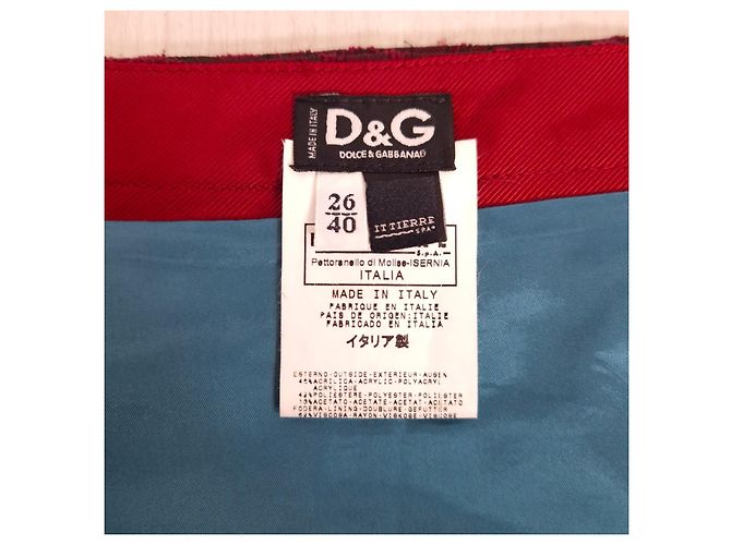 D&G Dolce & Gabbana Falda Mini Brocada Bordeaux Strass - vista 3