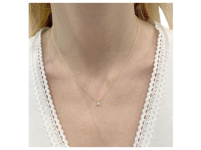 Collana Tiffany & Co, "Tiffany Solitaire", oro rosa e diamante. - vista 5