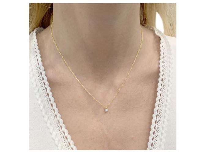 Collana Tiffany & Co, "Tiffany Solitaire", oro rosa e diamante. - vista 6
