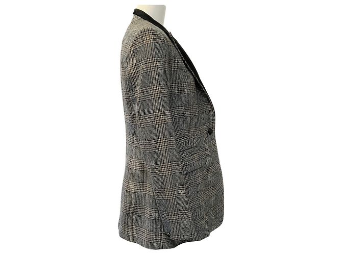 Blazer Paloma Rag & Bone de tweed de lana a cuadros negro - vista 2