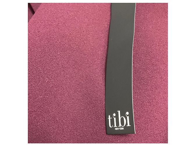 Abito midi in crepe a maniche lunghe Tibi Burgundy - vista 5