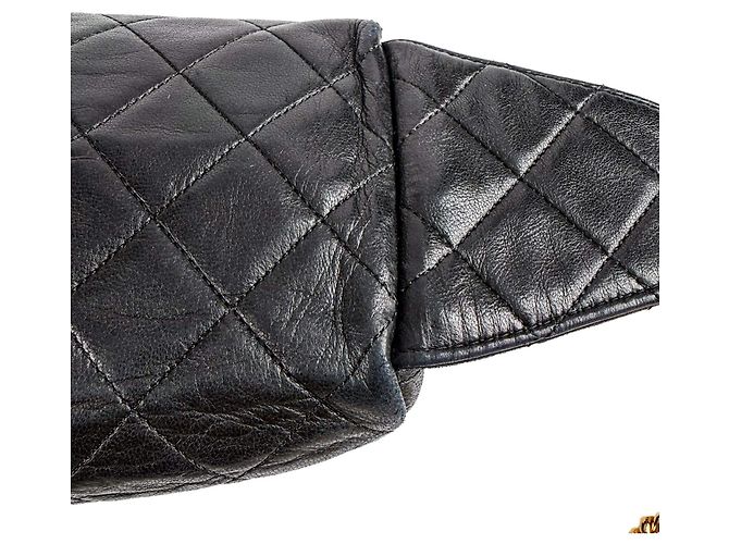 Chanel Gürteltasche mit Kette aus gestepptem Lammleder Schwarz - Ansicht 10