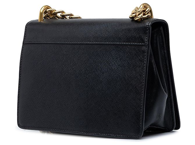 Borsa a tracolla Prada Saffiano Lux con catena nera - vista 2