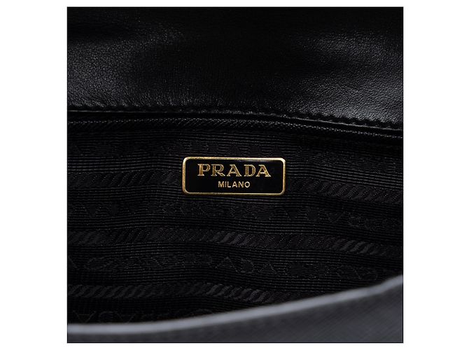 Borsa a tracolla Prada Saffiano Lux con catena nera - vista 5