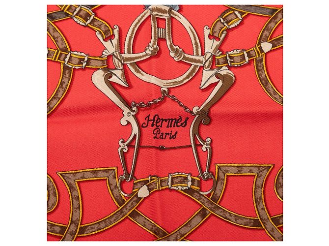 Lenço de seda vermelho Hermès L Instruction Du Roy - vista 4