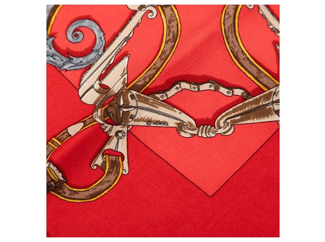 Lenço de seda vermelho Hermès L Instruction Du Roy - vista 7